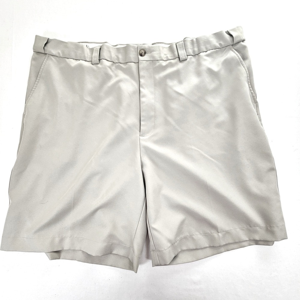 Oak Hill Mens Khaki Tan Flat Front Golf Shorts Performance Size‎ 48 Big & Tall